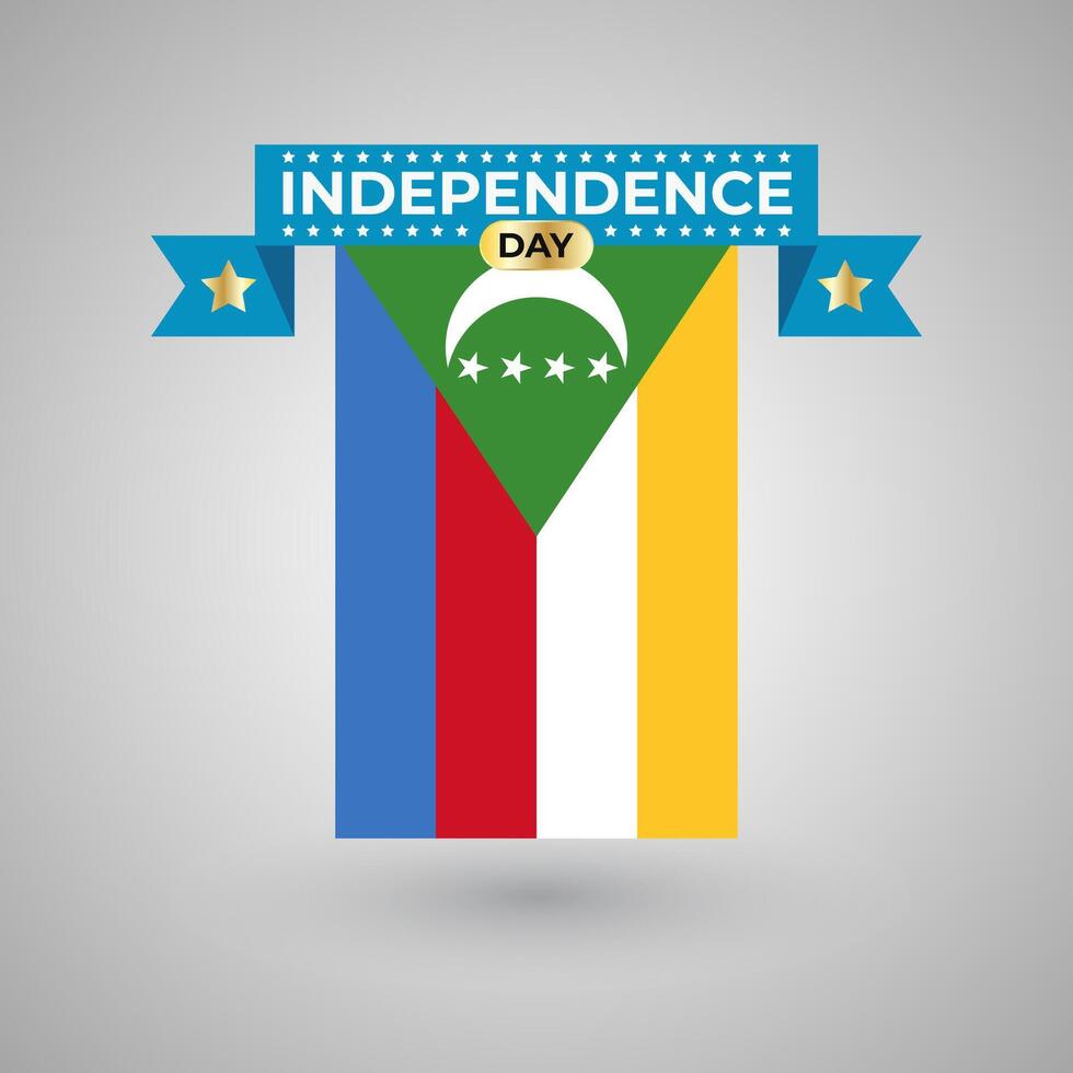Comoros Independence Day Flag Banner vector