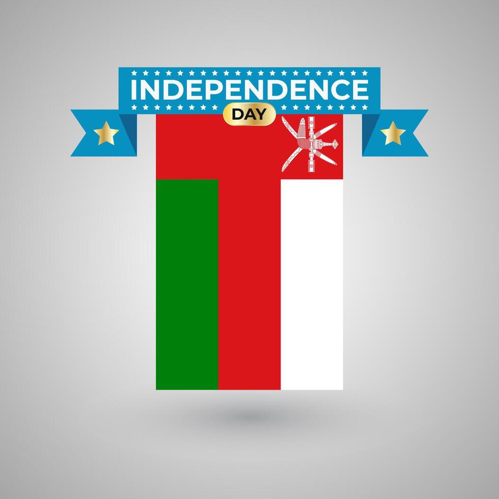 Oman Independence Day Flag Banner vector