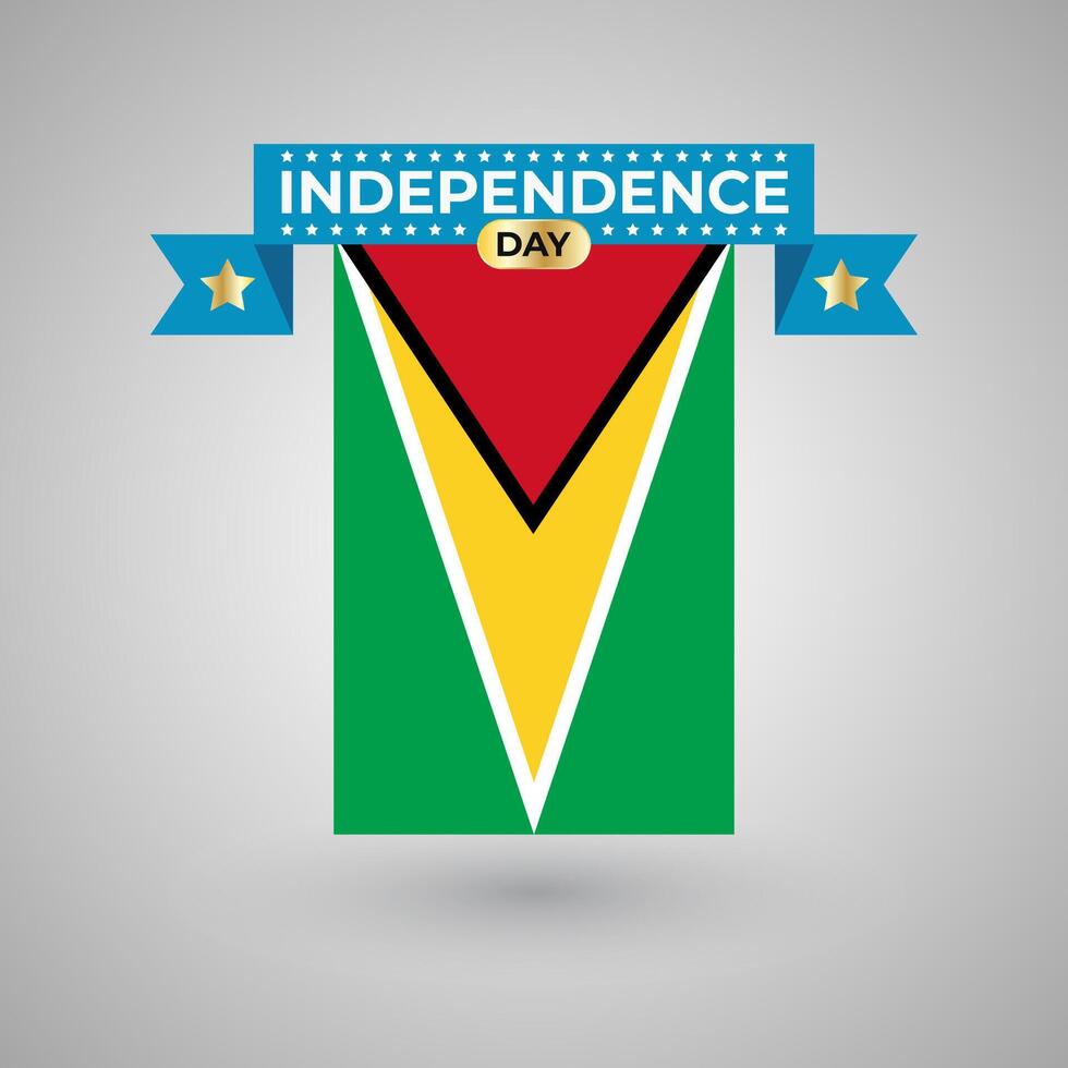 Guyana Independence Day Flag Banner vector