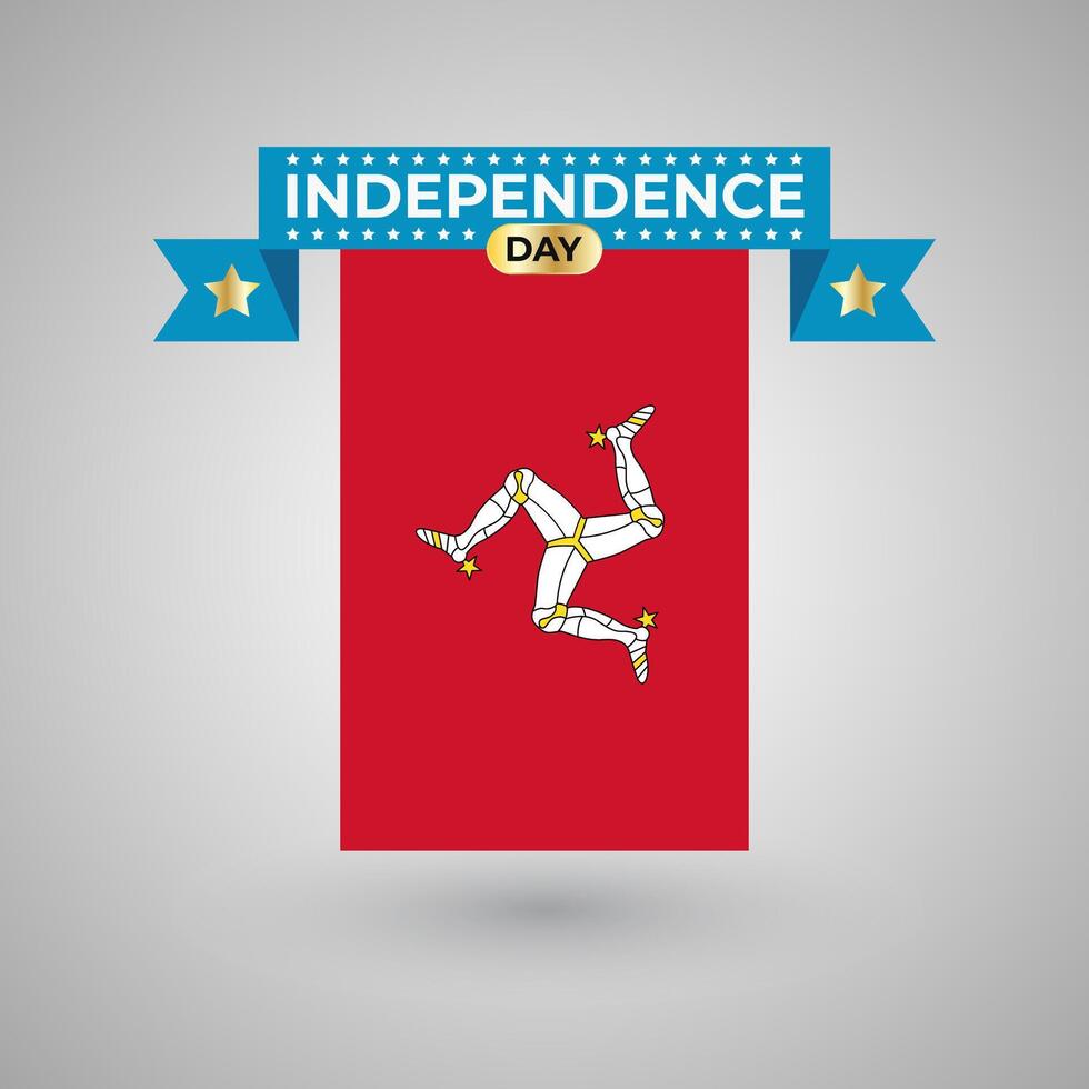 Isle of Man Independence Day Flag Banner vector