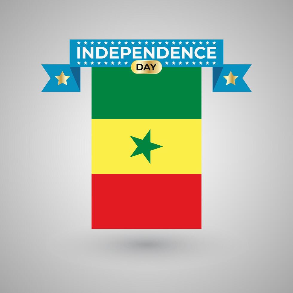 Senegal Independence Day Flag Banner vector