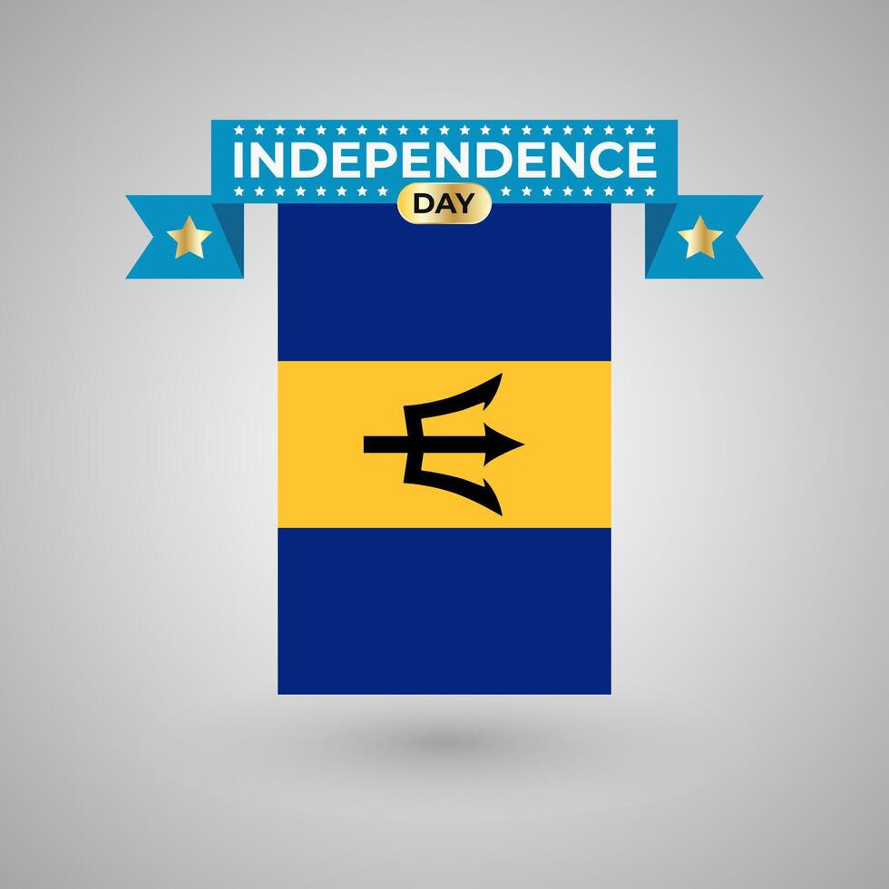 Barbados Independence Day Flag Banner vector