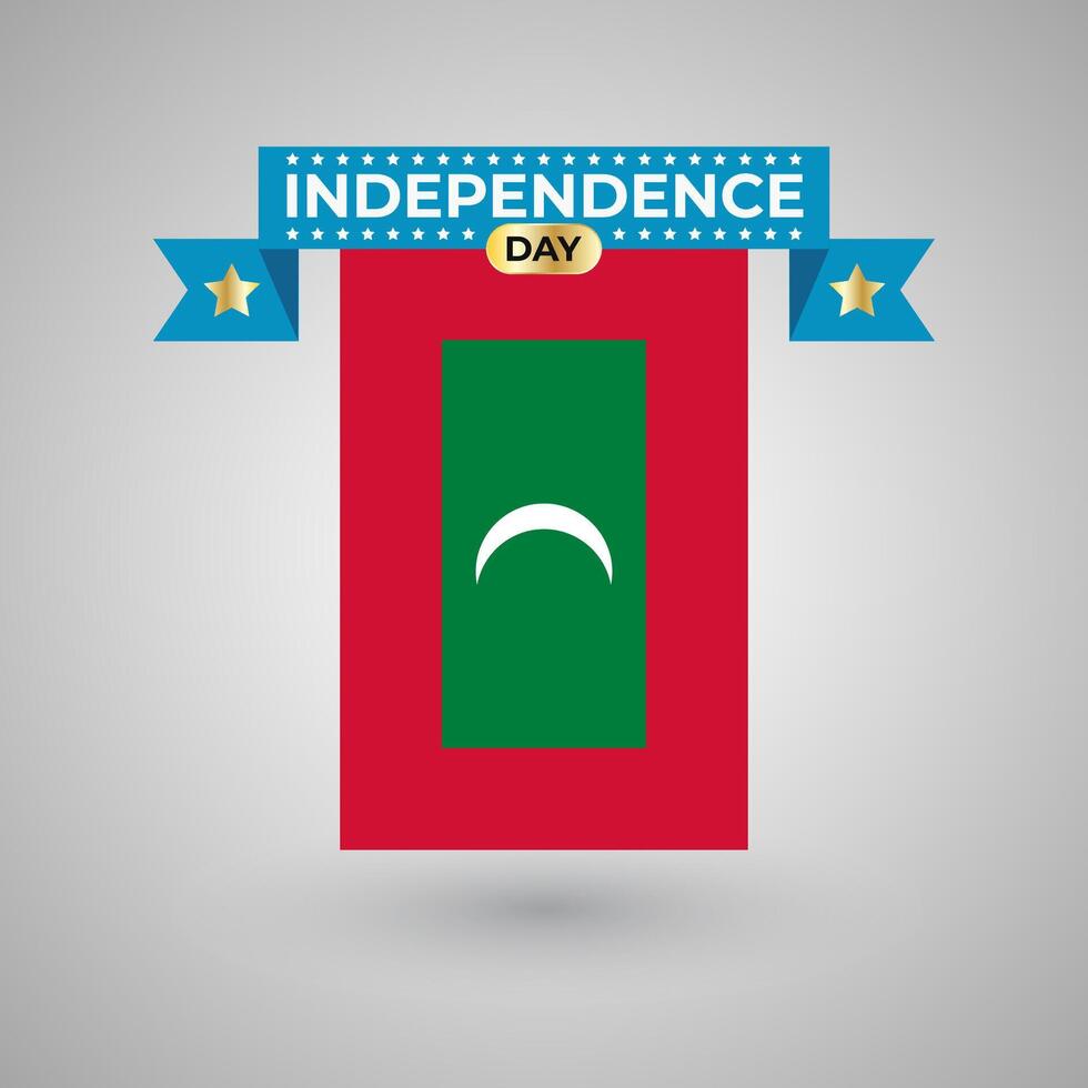 Maldives Independence Day Flag Banner vector