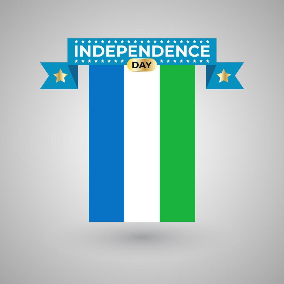 Sierra Leone Independence Day Flag Banner vector
