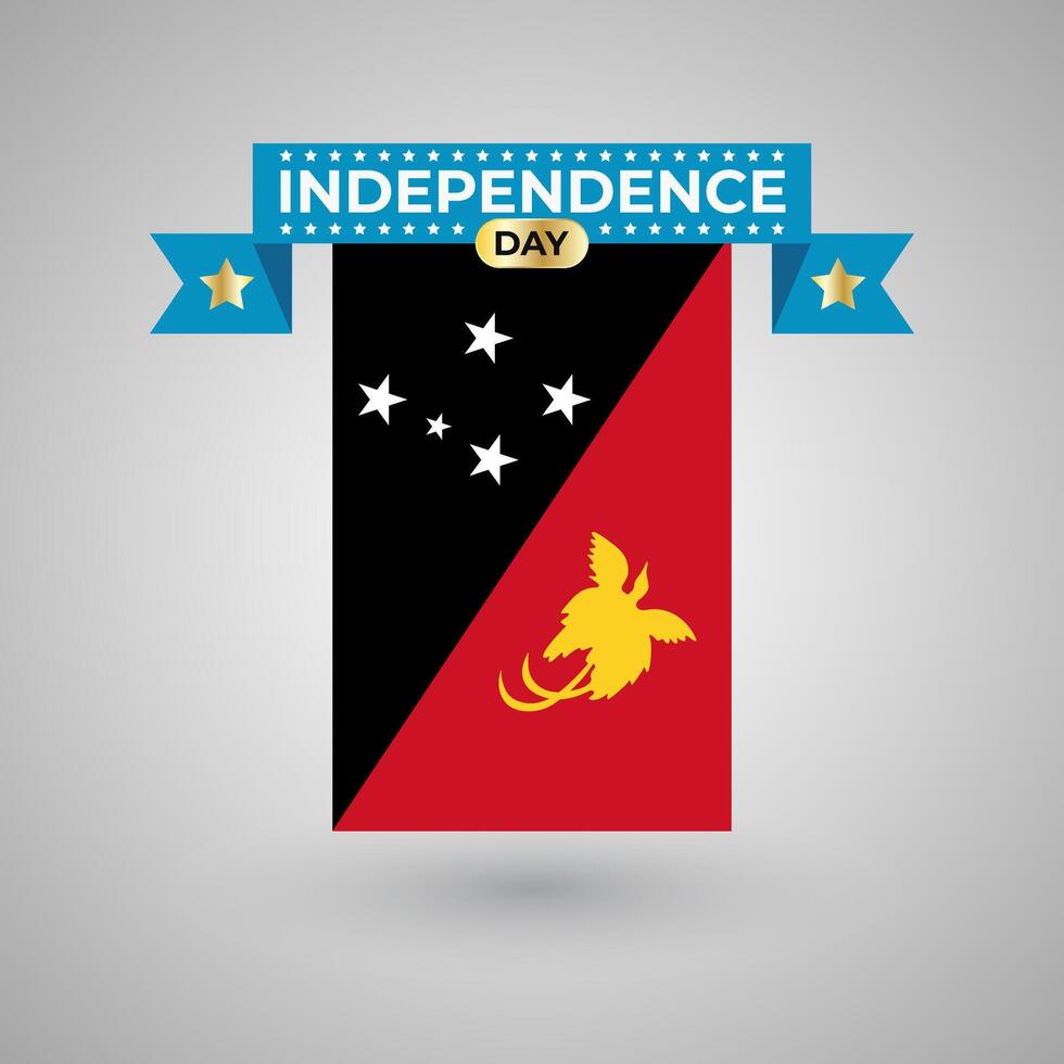 Papua New Guinea Independence Day Flag Banner vector