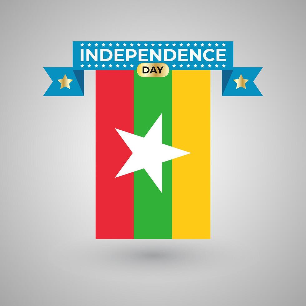 Myanmar Independence Day Flag Banner vector