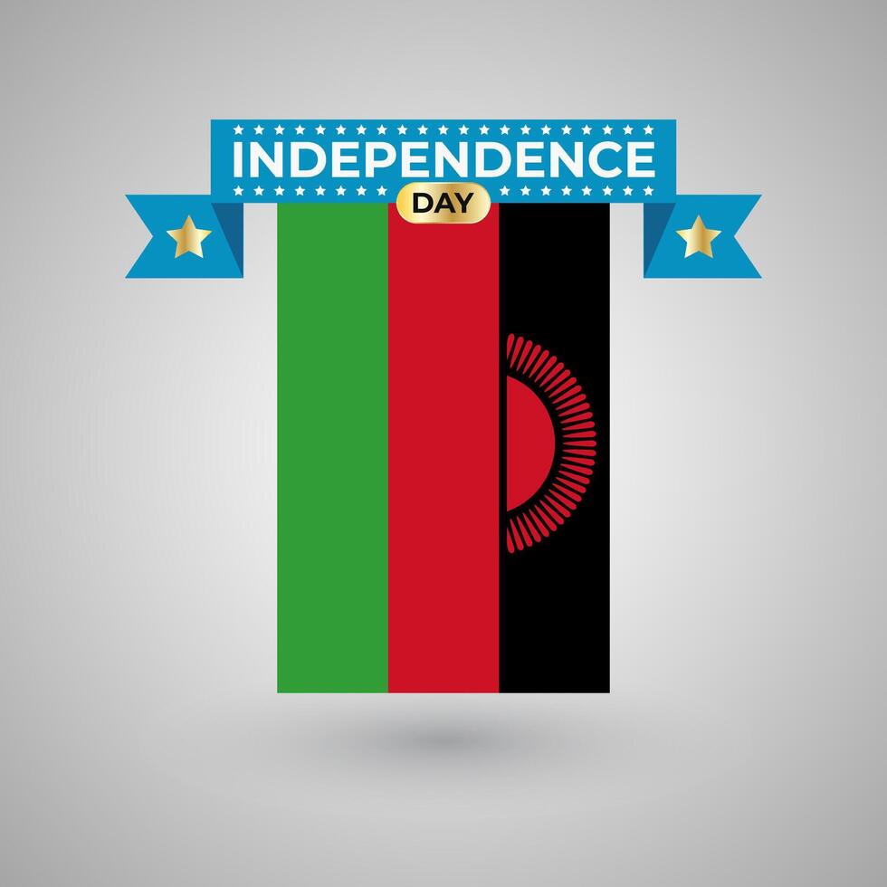 Malawi Independence Day Flag Banner vector