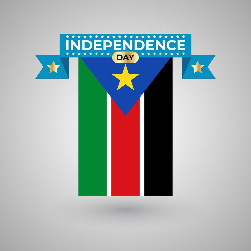 South Sudan Independence Day Flag Banner vector