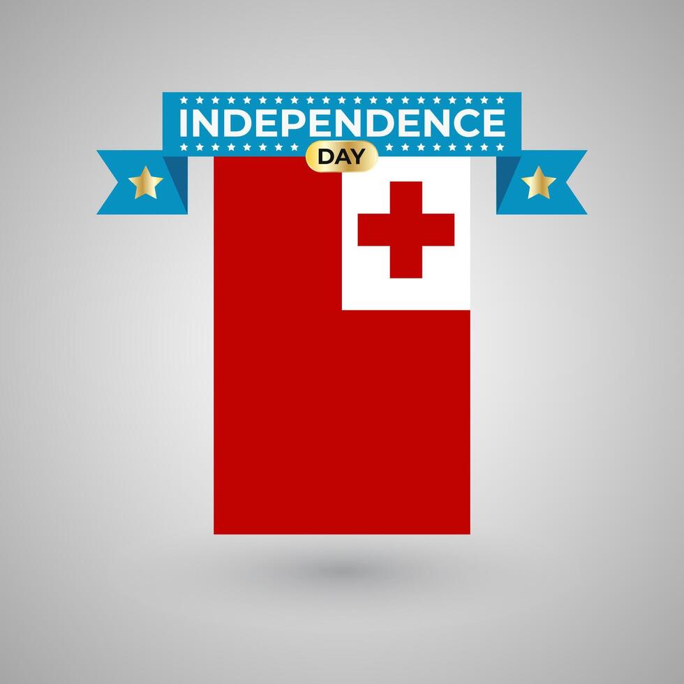 Tonga Independence Day Flag Banner vector