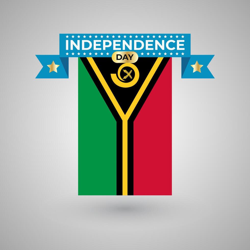Vanuatu Independence Day Flag Banner vector