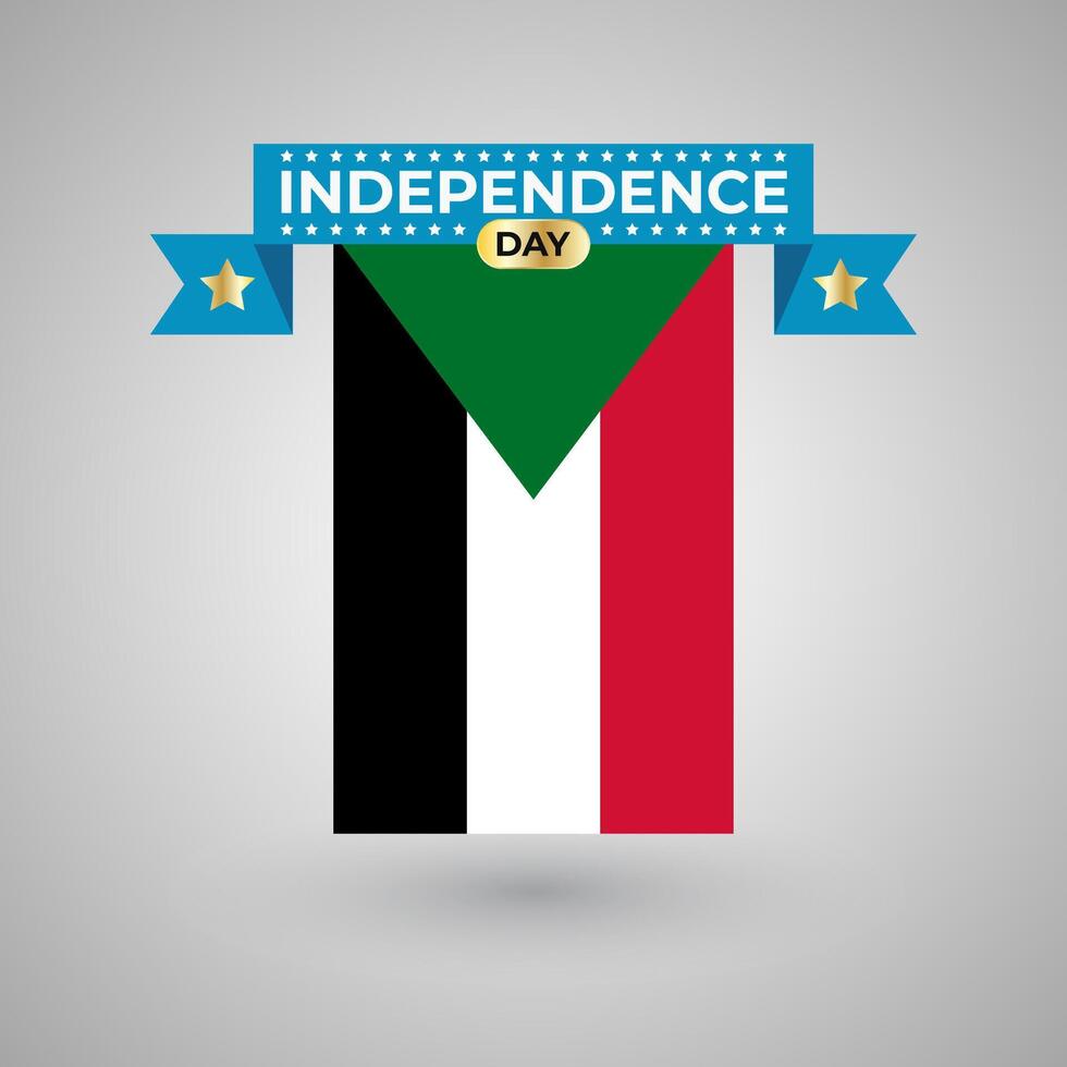 Sudan Independence Day Flag Banner vector