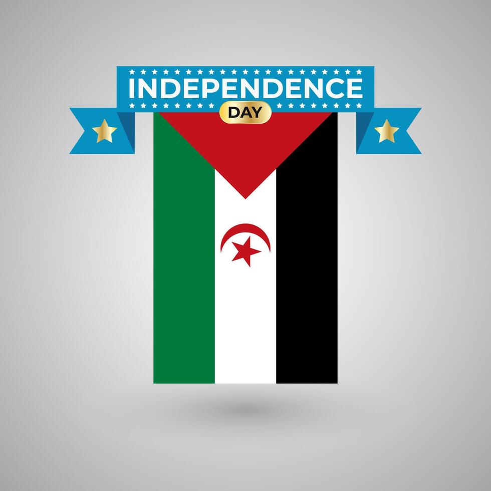 Western Sahara Independence Day Flag Banner vector