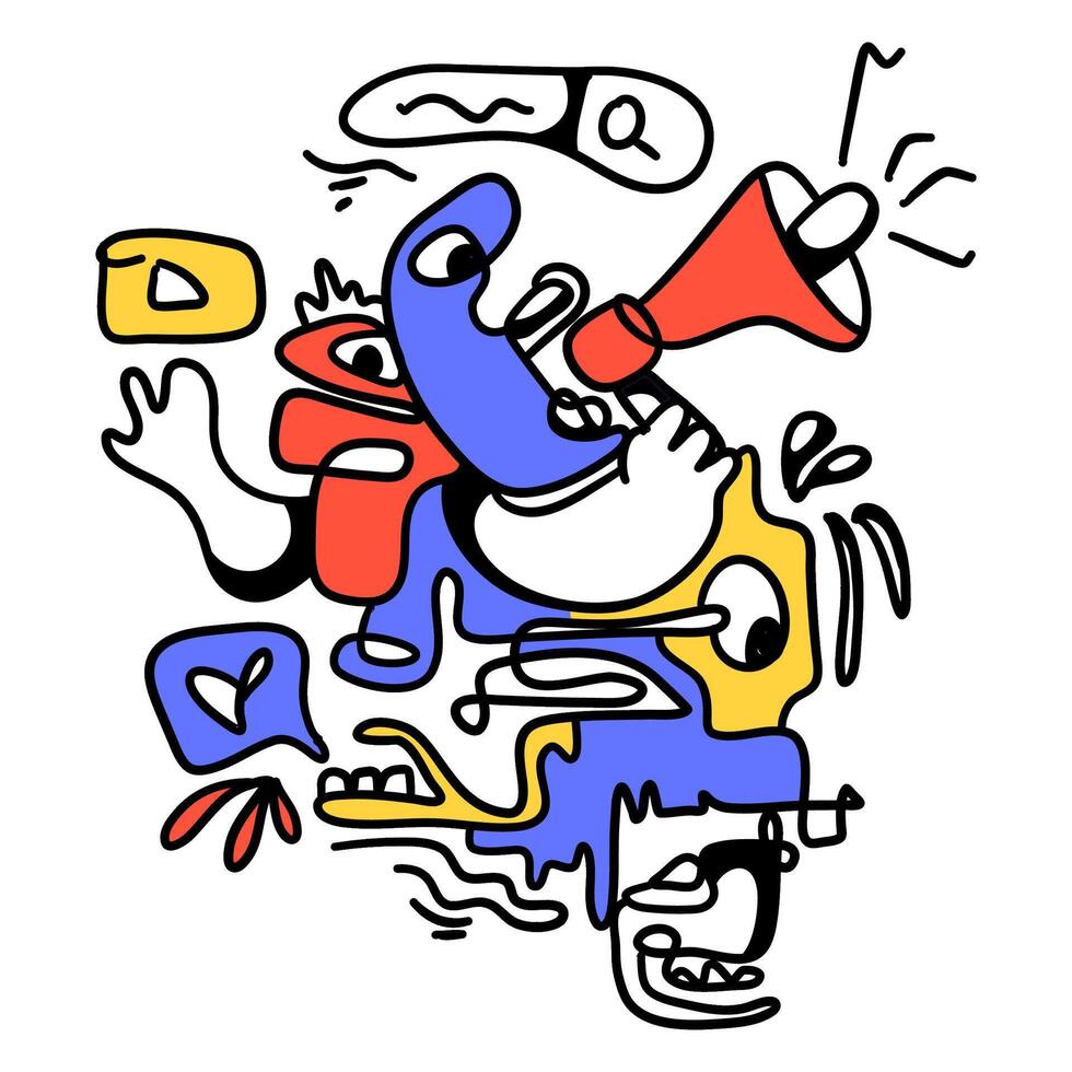 Doodle Abstract Social Media. This doodle is perfect for use as an illustration for a variety of content, such as blogs, websites, social media, and marketing materials. vector