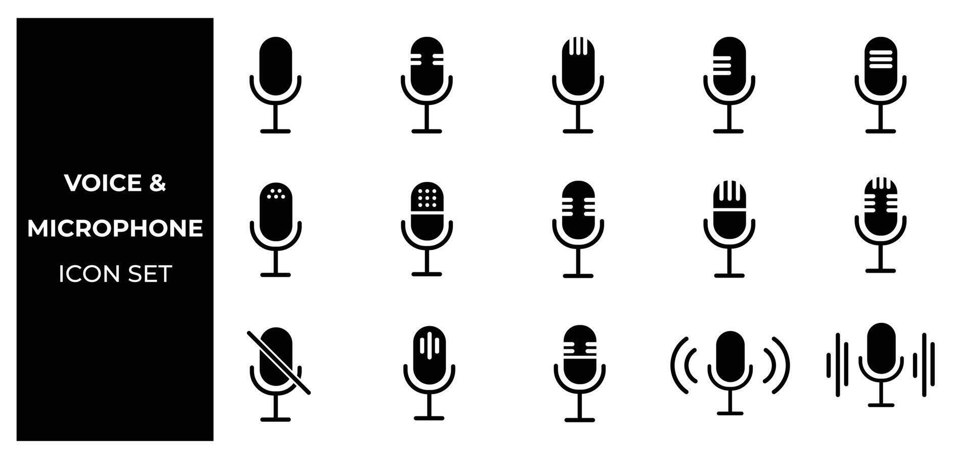 Set of microphone icons vector