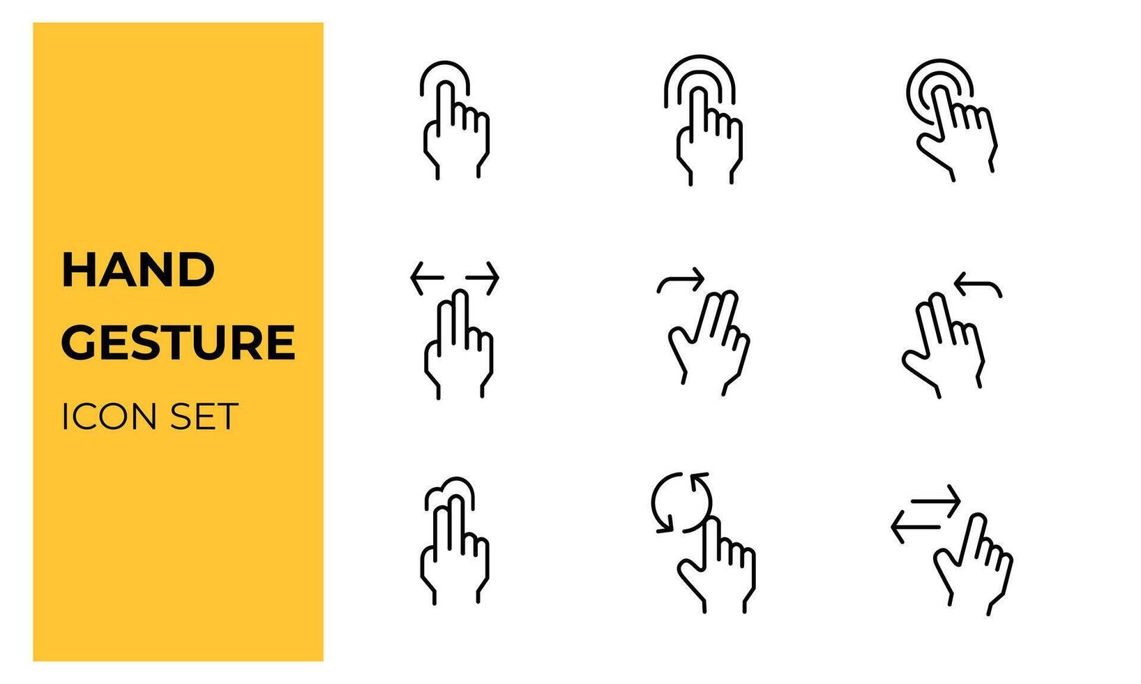 Hand Gesture icon set vector