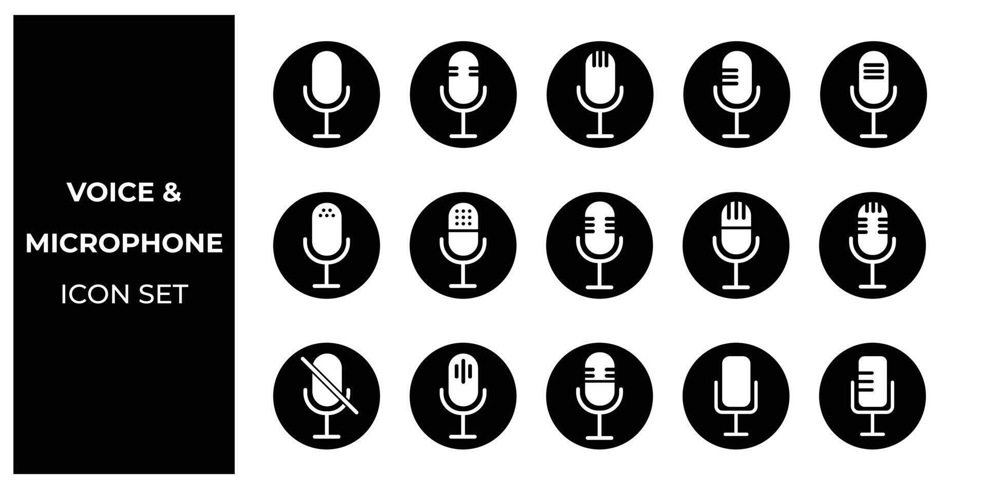 Set of microphone icons vector