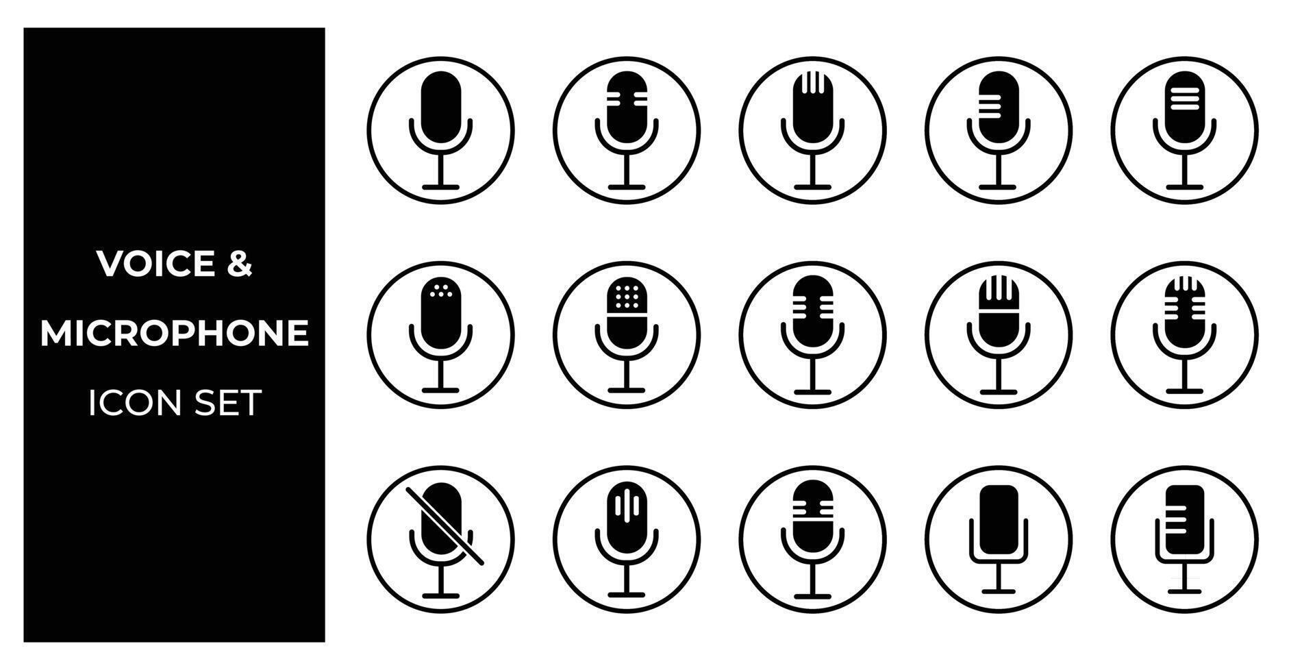Set of microphone icons vector