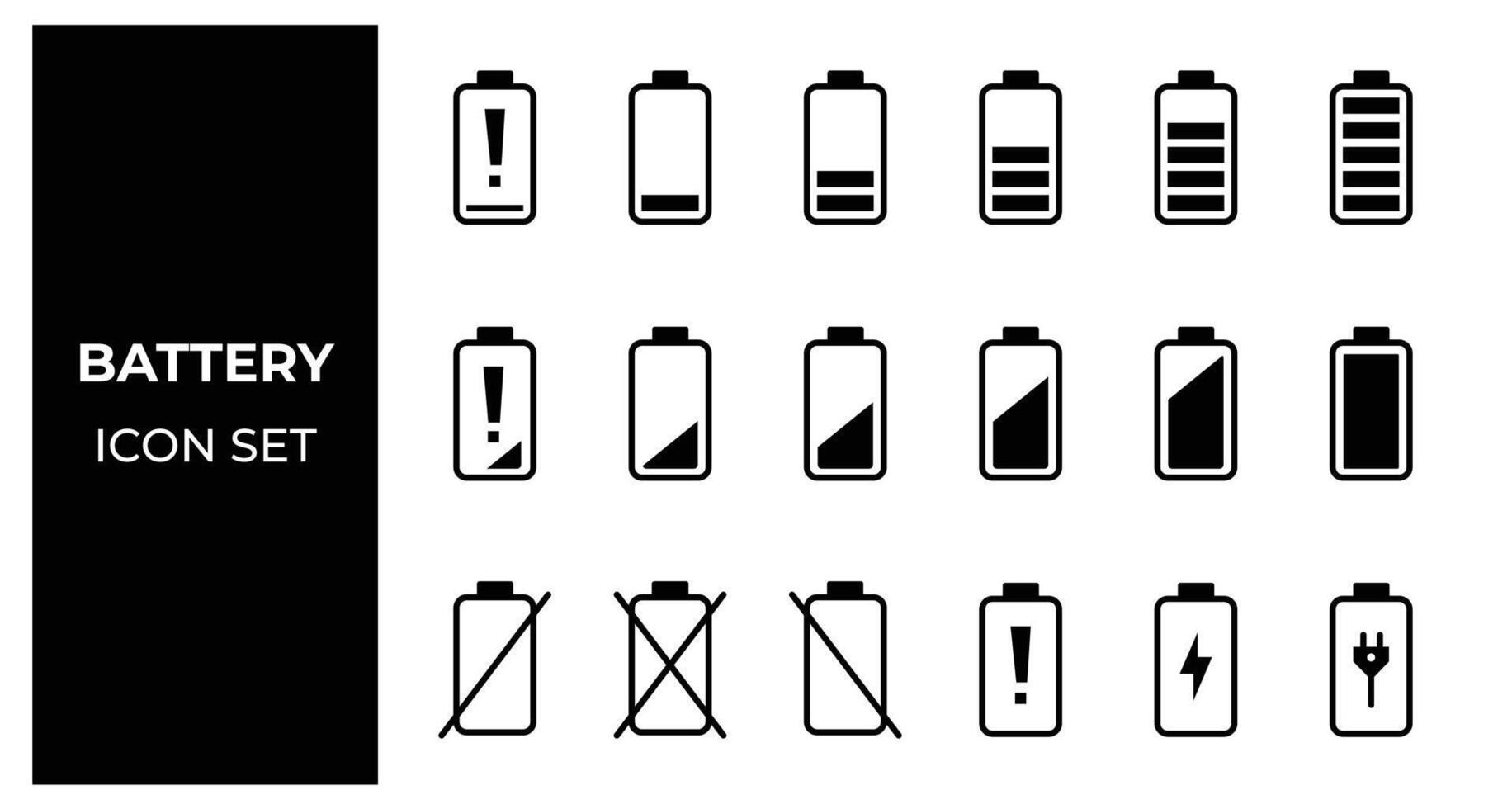 Battery and energy icon set vector