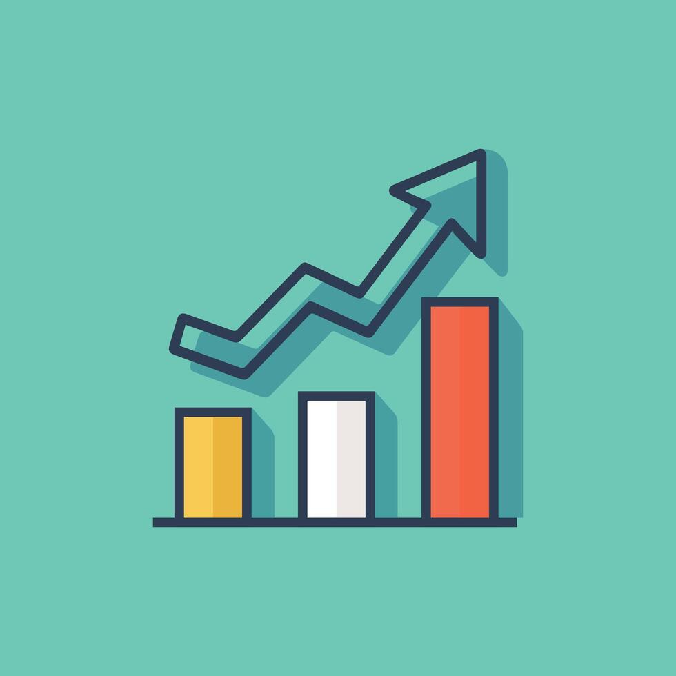 Graph chart economic icon. Money business increase design. vector