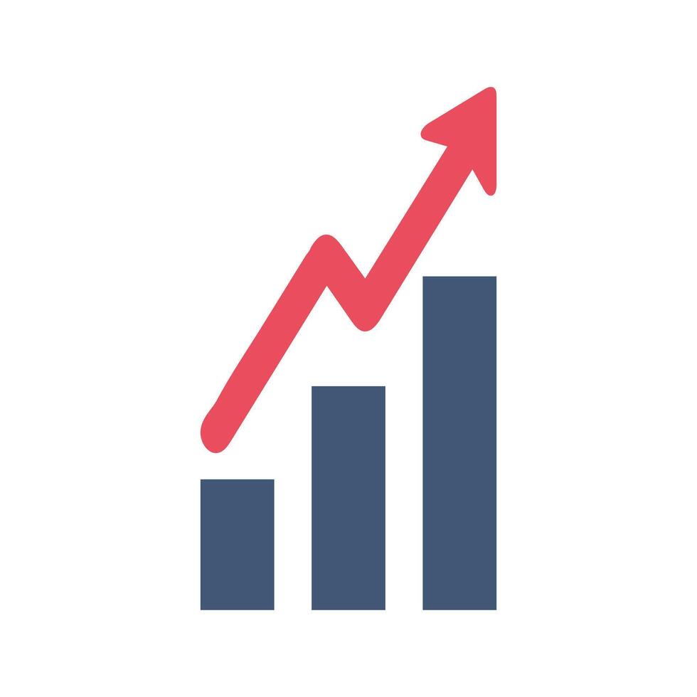 Graph chart economic icon. Money business increase design. vector