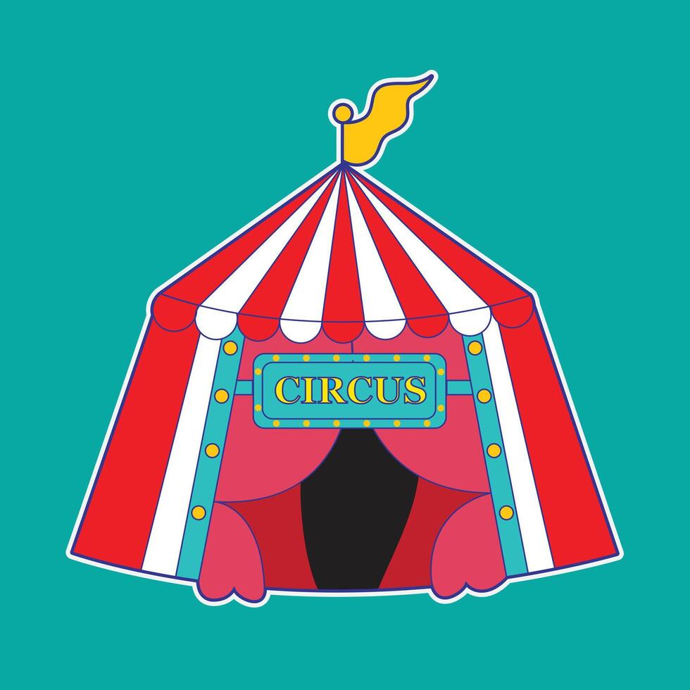 a unique circular circus tent that is full of happiness inside. Suitable for stickers and others vector