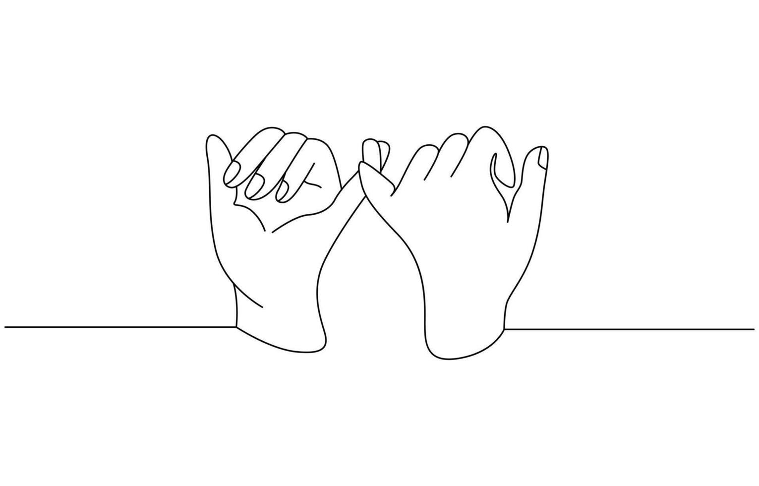Single line one line art Hand drawn pinky promise concept line art style vector