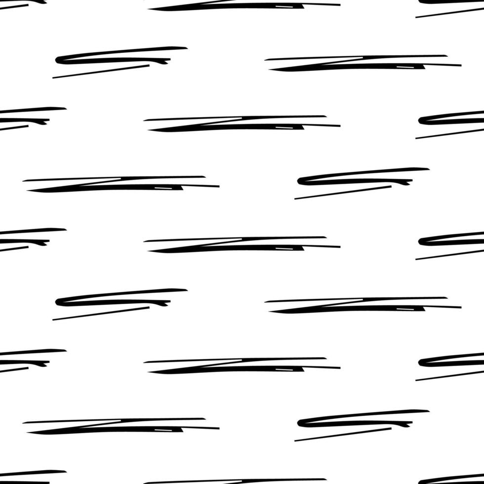 Seamless pattern with black pencil brushstrokes vector