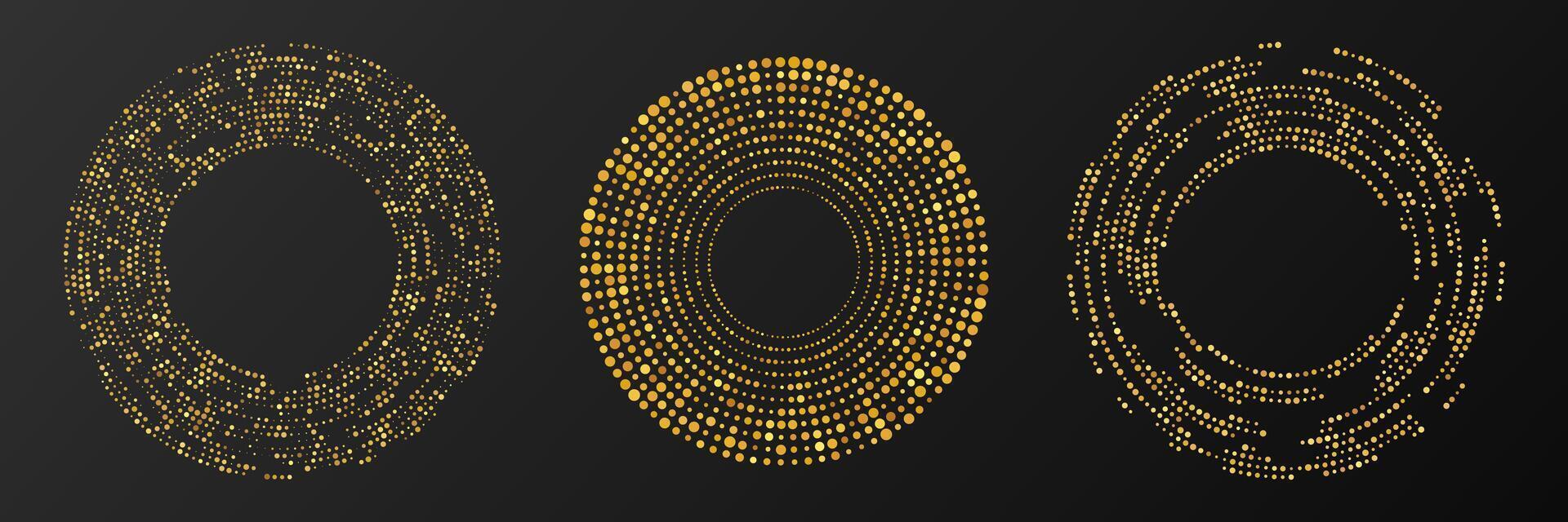 Abstract gold glowing halftone dotted background vector
