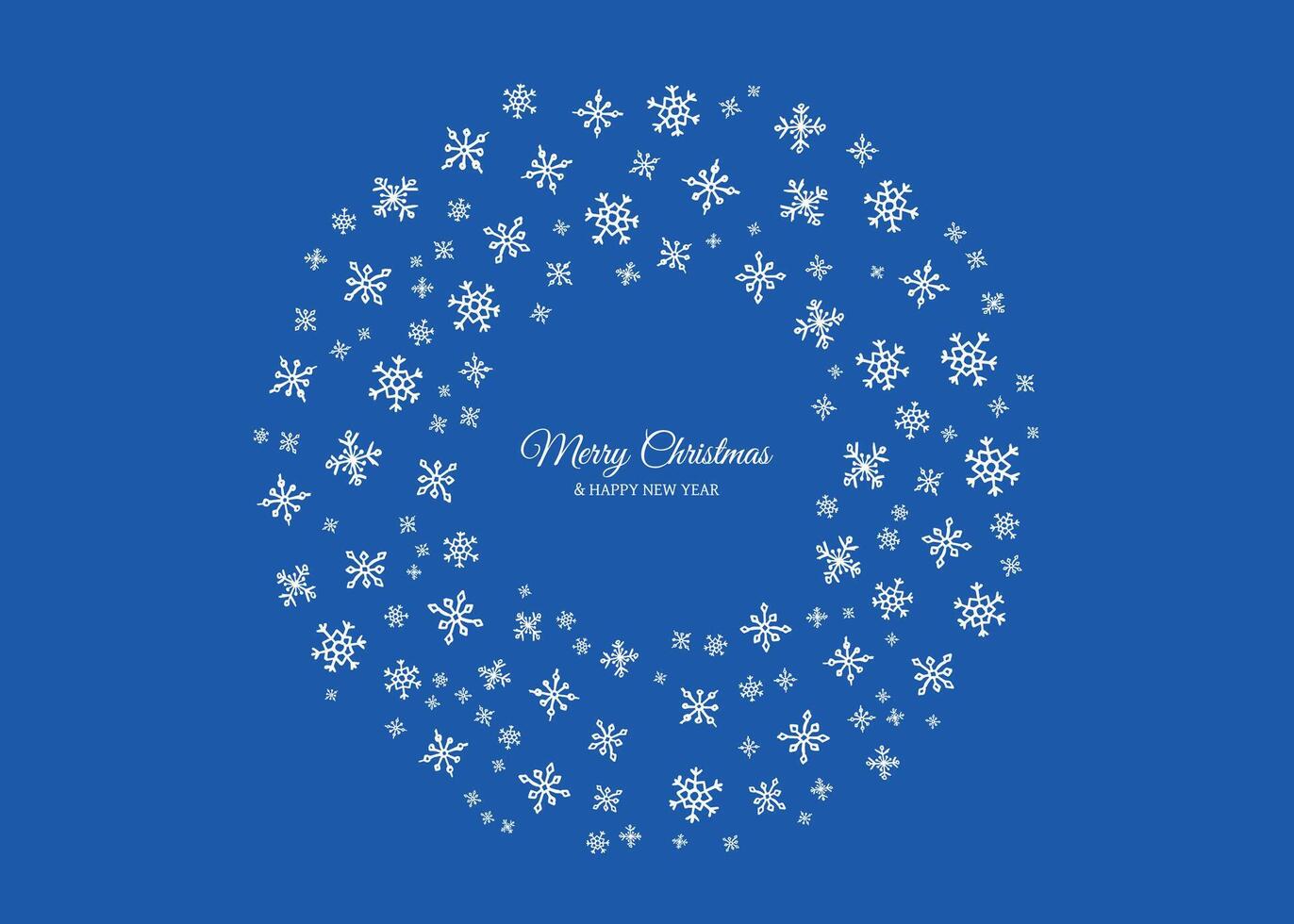 Merry Christmas background with snowflakes in circle vector