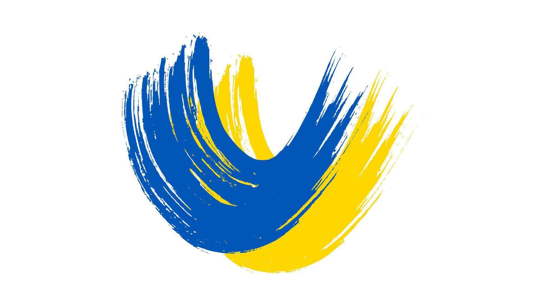 Ukrainian national flag in grunge style vector