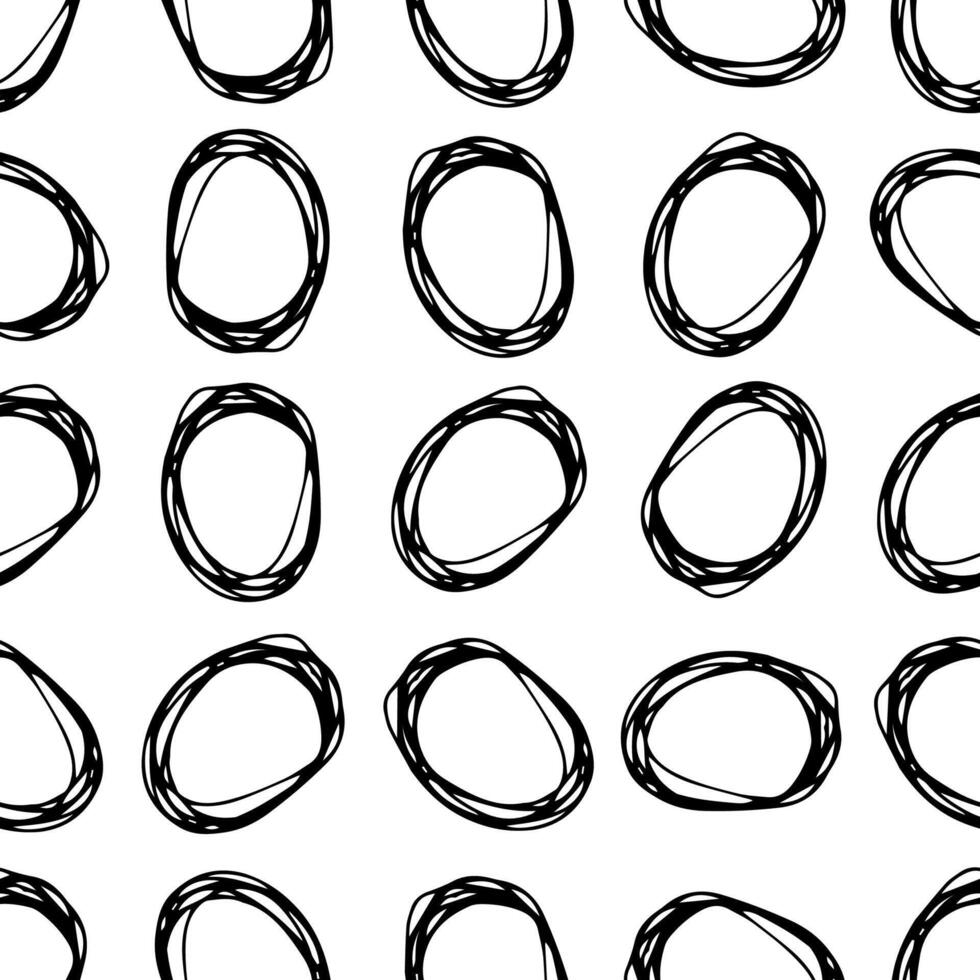 Seamless pattern with sketch circles shape vector