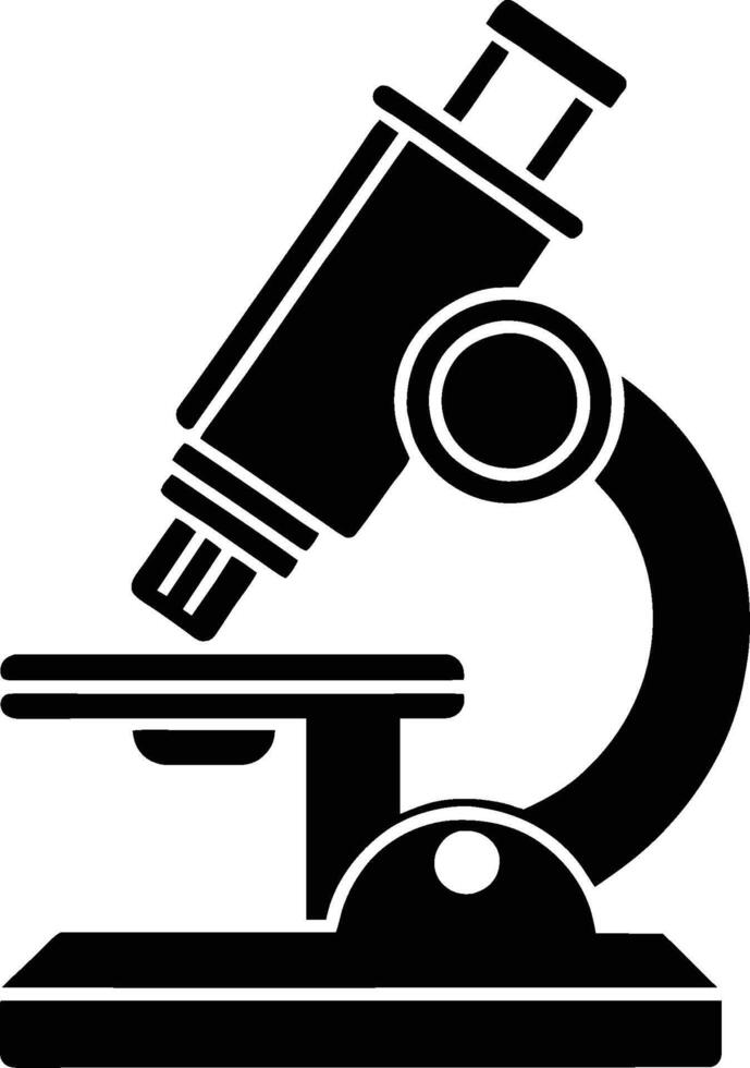 Microscope silhouette illustration, Microscope black and white vector