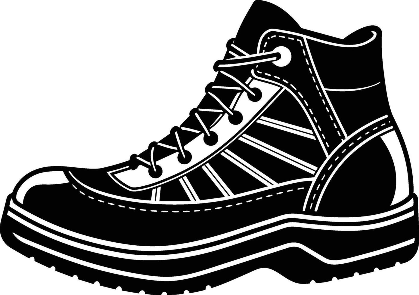 Hiking Boot silhouette illustration vector