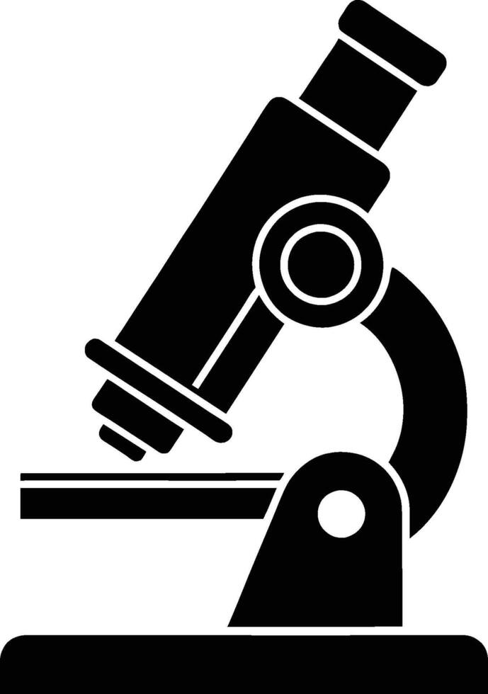 Microscope silhouette illustration, Microscope black and white vector