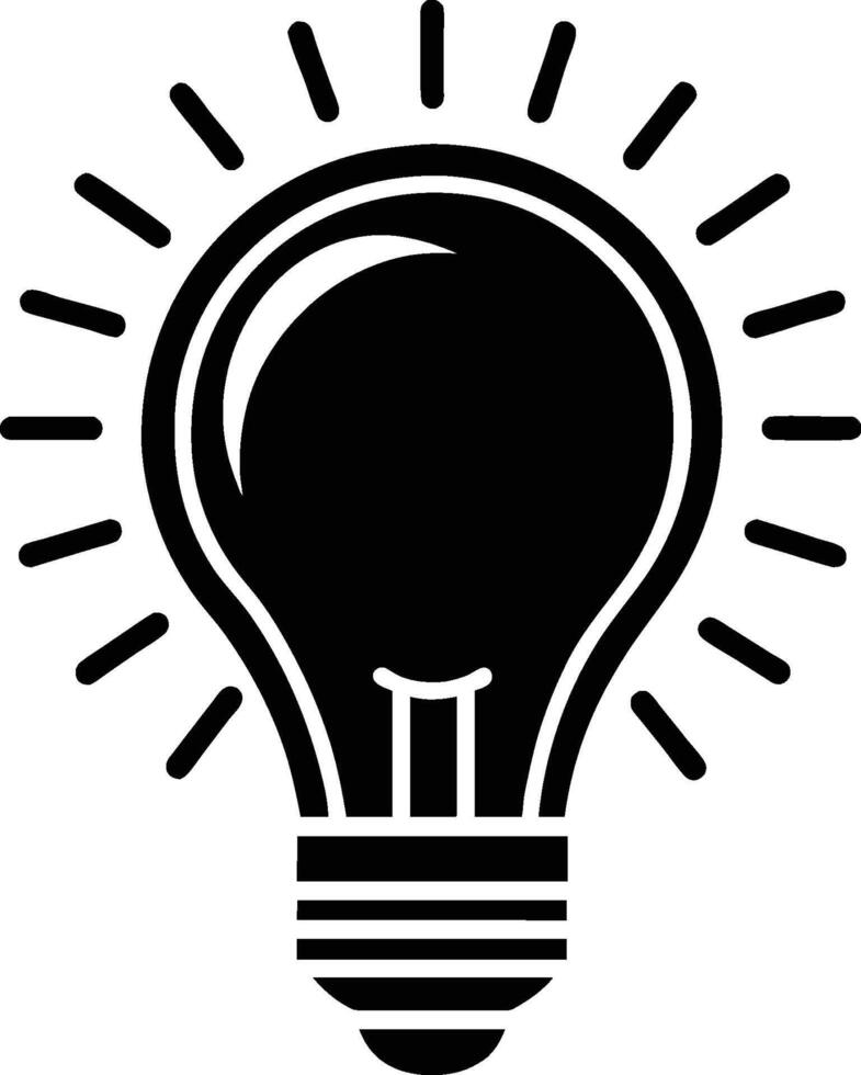 Light bulb silhouette illutration vector