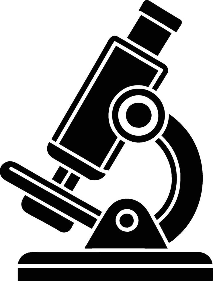 Microscope silhouette illustration, Microscope black and white vector