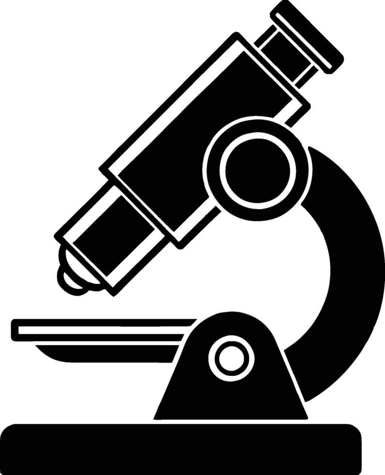 Microscope silhouette illustration, Microscope black and white vector