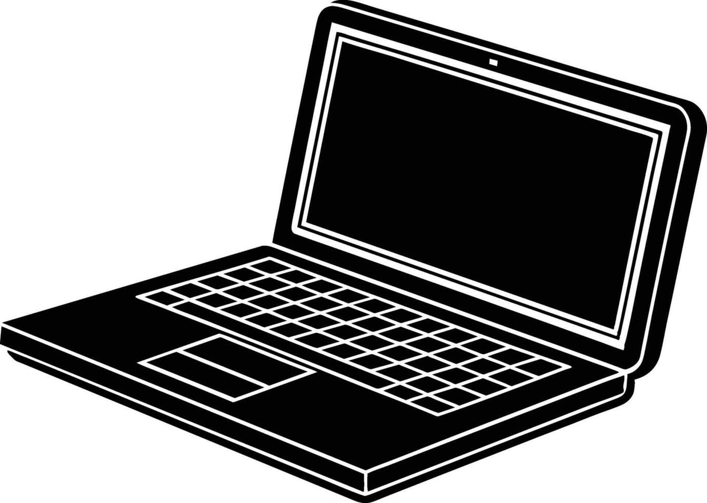 opening laptop silhouette illustration vector