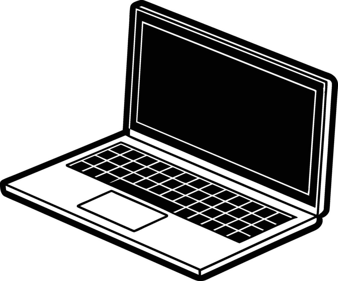opening laptop silhouette illustration vector