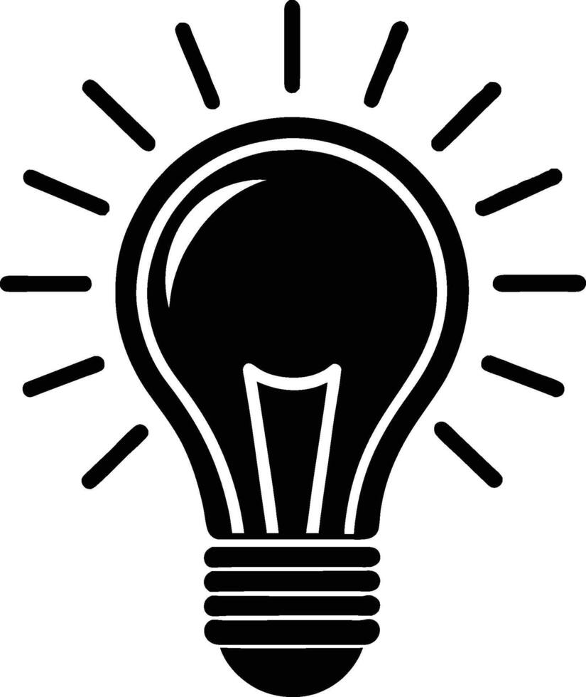 Light bulb silhouette illutration vector