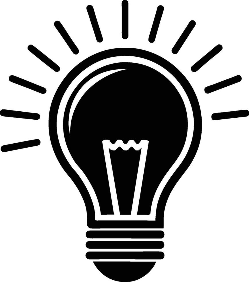 Light bulb silhouette illutration vector