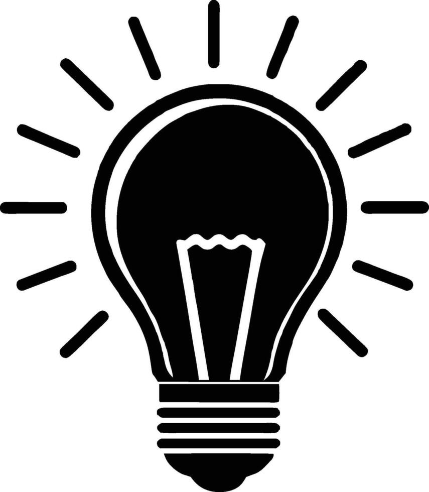 Light bulb silhouette illutration vector