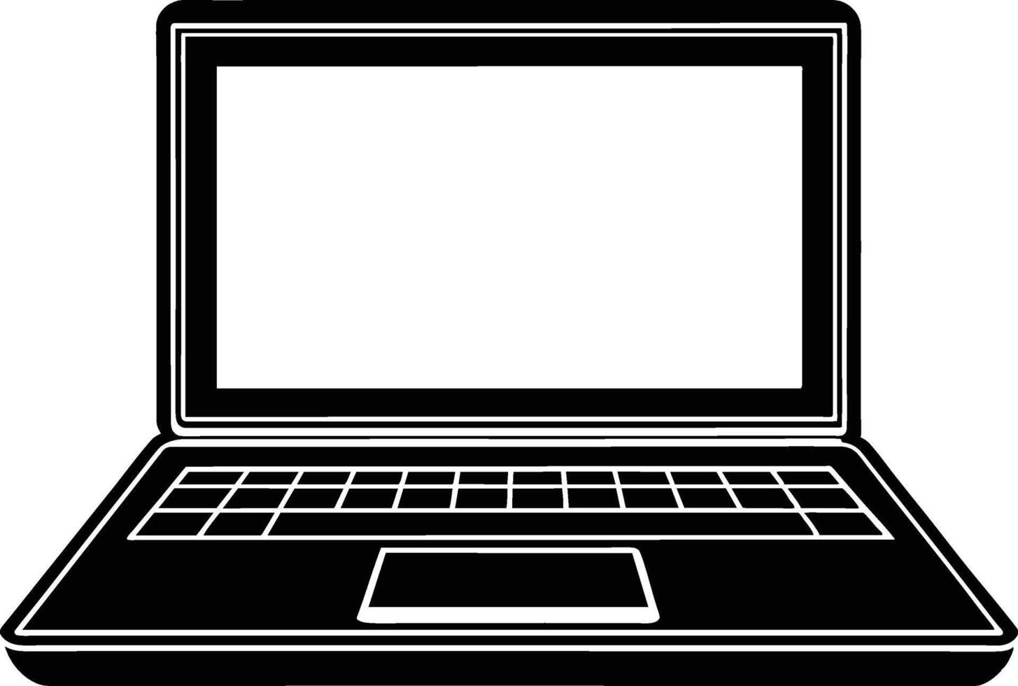 opening laptop silhouette illustration vector