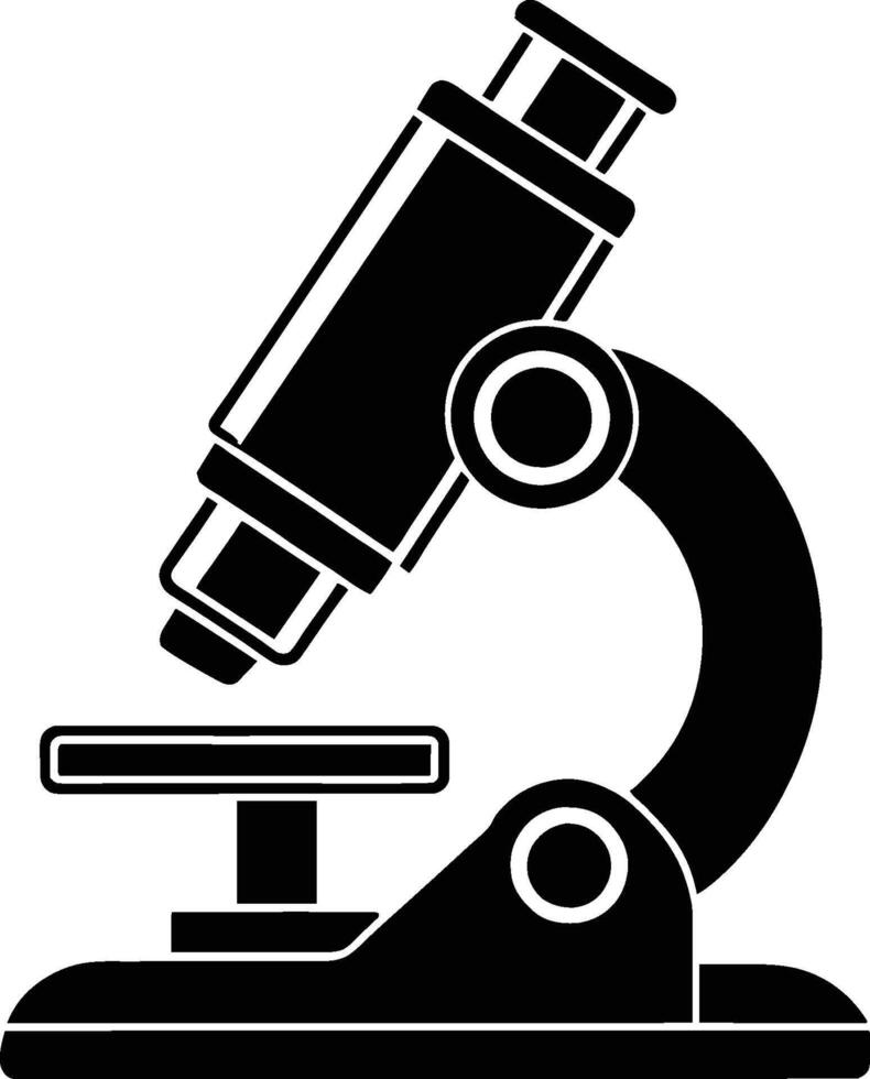 Microscope silhouette illustration, Microscope black and white vector