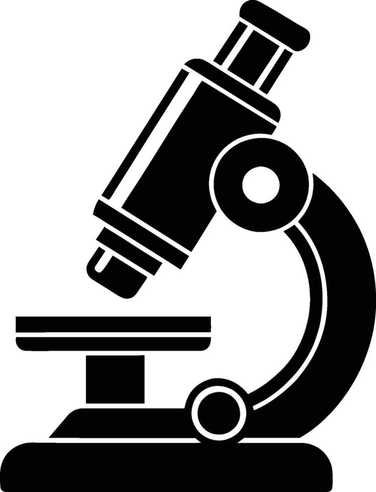 Microscope silhouette illustration, Microscope black and white vector