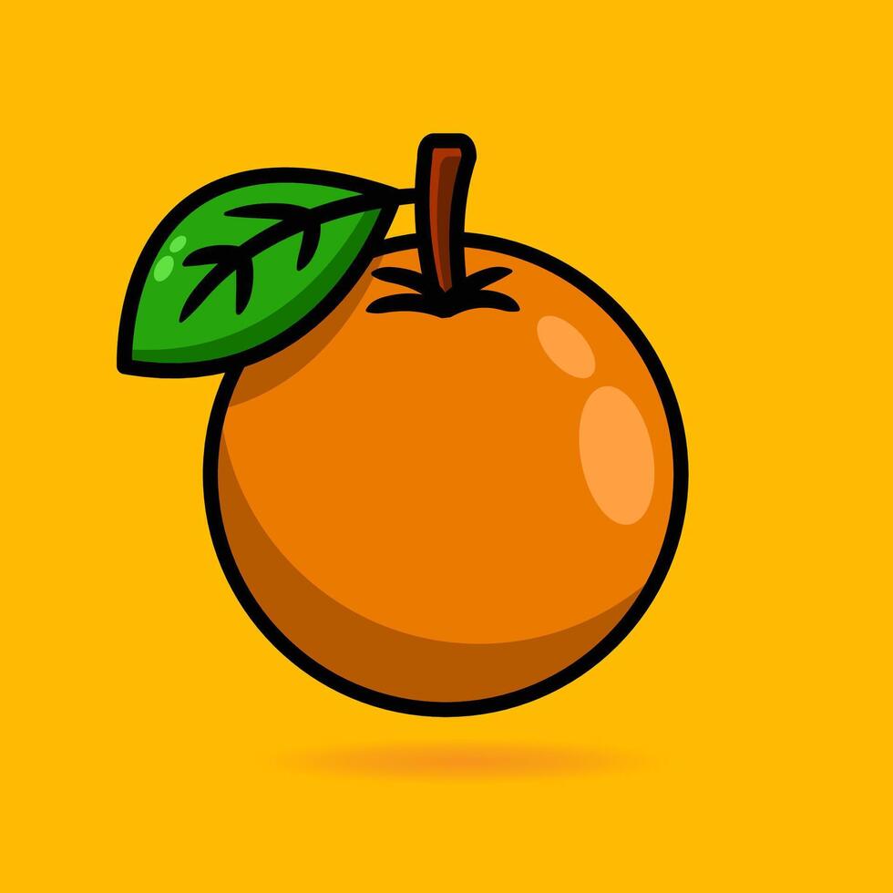 orange fruit cartoon design vector