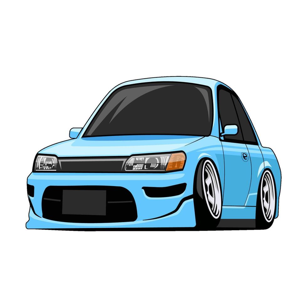 mini car cartoon low ride vector