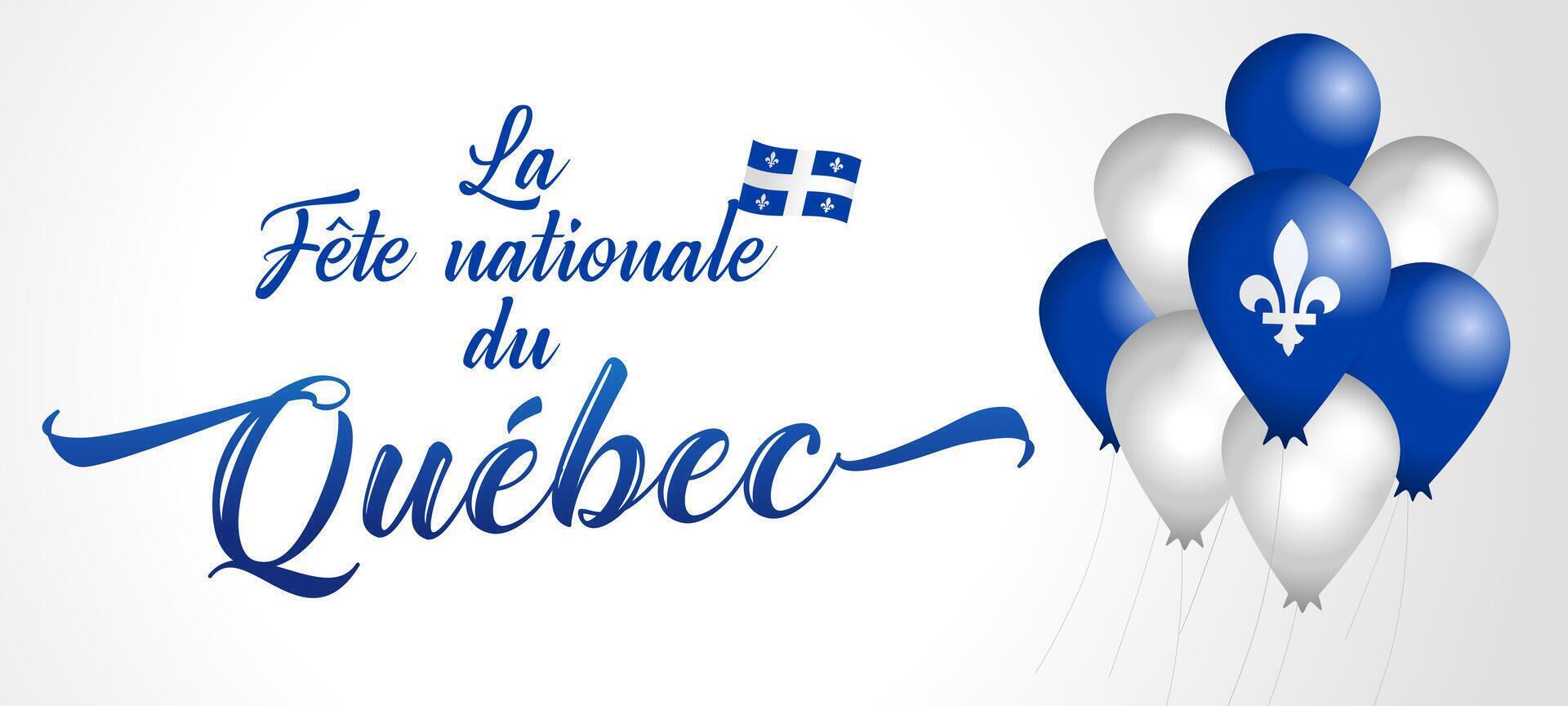 Quebec Day French greetings. Billboard design. Network banner vector
