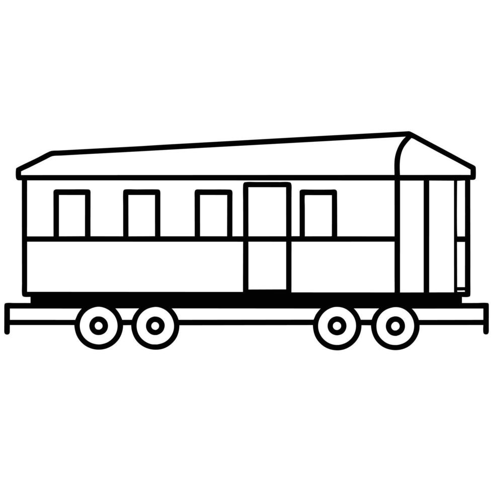 Realistic Train Outline Illustration vector