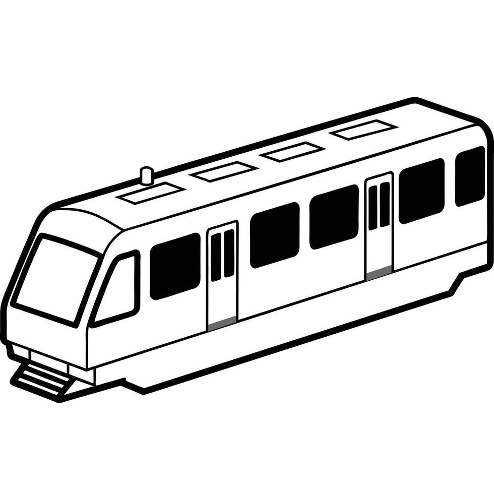 Realistic Train Outline Illustration vector